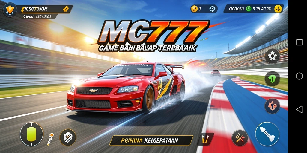 Tampilan gameplay MC777 yang mendebarkan di trek balap.